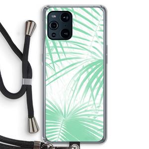 CaseCompany Palmbladeren: Oppo Find X3 Pro Transparant Hoesje met koord