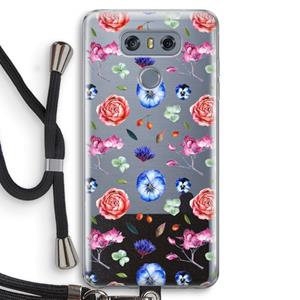 CaseCompany Bloemetjes: LG G6 Transparant Hoesje met koord