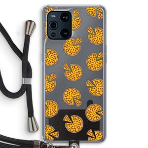 CaseCompany You Had Me At Pizza: Oppo Find X3 Pro Transparant Hoesje met koord