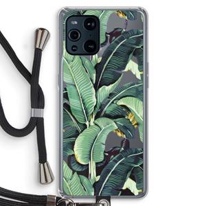 CaseCompany Bananenbladeren: Oppo Find X3 Pro Transparant Hoesje met koord