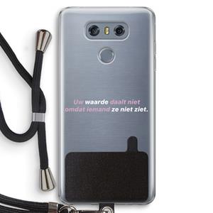 CaseCompany uw waarde daalt niet: LG G6 Transparant Hoesje met koord