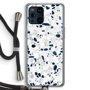CaseCompany Terrazzo N°1: Oppo Find X3 Pro Transparant Hoesje met koord