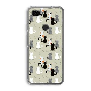 CaseCompany Katten: Google Pixel 3a Transparant Hoesje