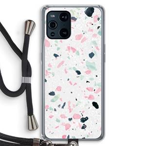 CaseCompany Terrazzo N°3: Oppo Find X3 Pro Transparant Hoesje met koord