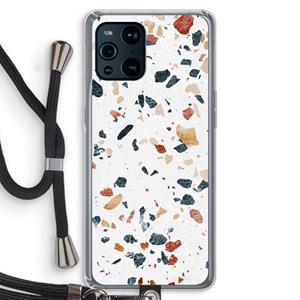 CaseCompany Terrazzo N°4: Oppo Find X3 Pro Transparant Hoesje met koord