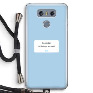 CaseCompany Reminder: LG G6 Transparant Hoesje met koord