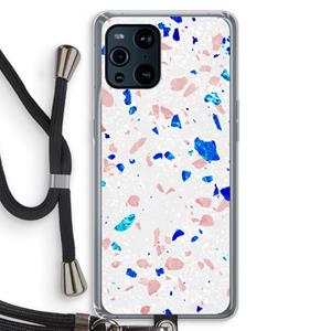 CaseCompany Terrazzo N°6: Oppo Find X3 Pro Transparant Hoesje met koord