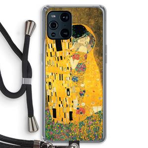 CaseCompany Der Kuss: Oppo Find X3 Pro Transparant Hoesje met koord