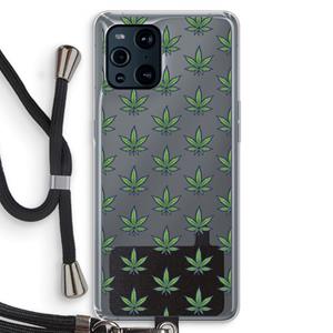 CaseCompany Weed: Oppo Find X3 Pro Transparant Hoesje met koord