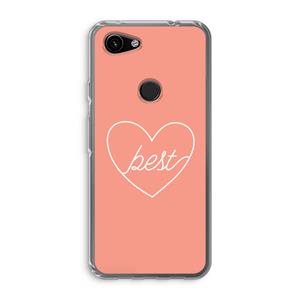 CaseCompany Best heart: Google Pixel 3a Transparant Hoesje