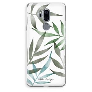 CaseCompany Tropical watercolor leaves: LG G7 Thinq Transparant Hoesje