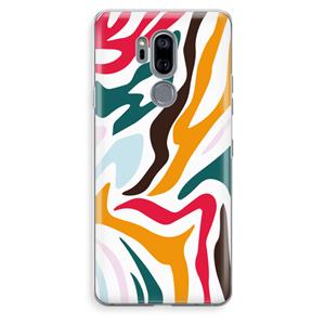 CaseCompany Colored Zebra: LG G7 Thinq Transparant Hoesje
