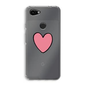 CaseCompany Hartje: Google Pixel 3a Transparant Hoesje