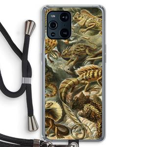CaseCompany Haeckel Lacertilia: Oppo Find X3 Pro Transparant Hoesje met koord