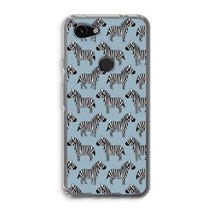 CaseCompany Zebra: Google Pixel 3a Transparant Hoesje