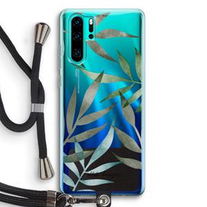 CaseCompany Tropical watercolor leaves: Huawei P30 Pro Transparant Hoesje met koord