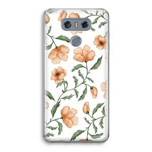 CaseCompany Peachy flowers: LG G6 Transparant Hoesje