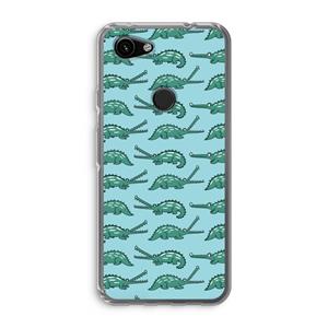 CaseCompany Kroko: Google Pixel 3a Transparant Hoesje