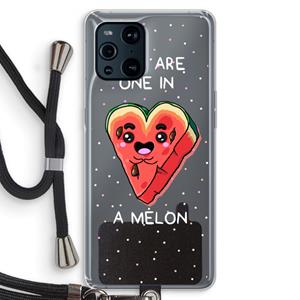 CaseCompany One In A Melon: Oppo Find X3 Pro Transparant Hoesje met koord