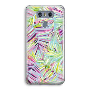 CaseCompany Tropical Palms Blue: LG G6 Transparant Hoesje