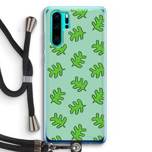 CaseCompany Groene blaadjes: Huawei P30 Pro Transparant Hoesje met koord