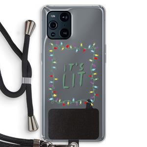 CaseCompany It's Lit: Oppo Find X3 Pro Transparant Hoesje met koord