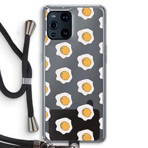 CaseCompany Bacon to my eggs #1: Oppo Find X3 Pro Transparant Hoesje met koord