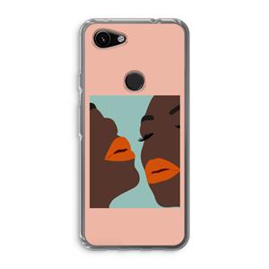 CaseCompany Orange lips: Google Pixel 3a Transparant Hoesje