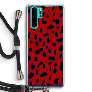 CaseCompany Red Leopard: Huawei P30 Pro Transparant Hoesje met koord
