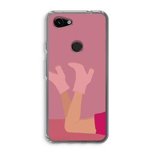 CaseCompany Pink boots: Google Pixel 3a Transparant Hoesje