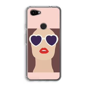 CaseCompany Red lips: Google Pixel 3a Transparant Hoesje