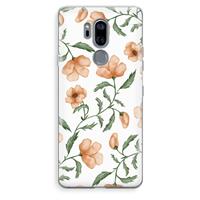 CaseCompany Peachy flowers: LG G7 Thinq Transparant Hoesje