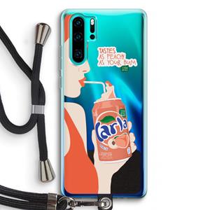 CaseCompany Peach please!: Huawei P30 Pro Transparant Hoesje met koord