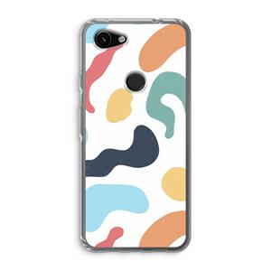 CaseCompany Memphis Shapes Blue: Google Pixel 3a Transparant Hoesje