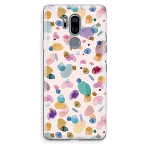CaseCompany Terrazzo Memphis Pink: LG G7 Thinq Transparant Hoesje
