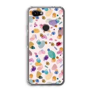 CaseCompany Terrazzo Memphis Pink: Google Pixel 3a Transparant Hoesje