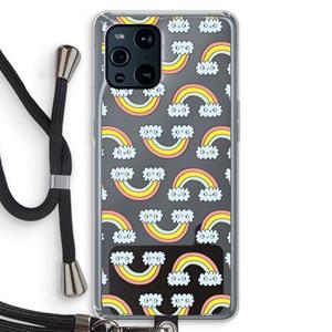 CaseCompany Regenboog: Oppo Find X3 Pro Transparant Hoesje met koord