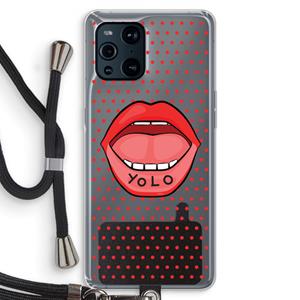 CaseCompany Yolo Denise: Oppo Find X3 Pro Transparant Hoesje met koord