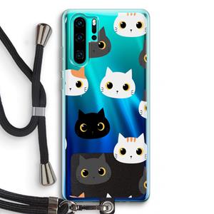 CaseCompany Katten: Huawei P30 Pro Transparant Hoesje met koord