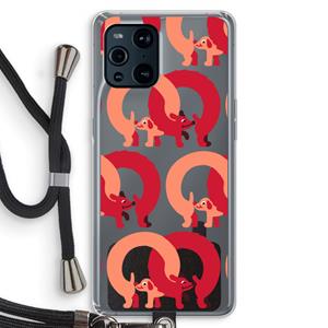 CaseCompany Dogs: Oppo Find X3 Pro Transparant Hoesje met koord