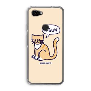CaseCompany Miauw: Google Pixel 3a Transparant Hoesje