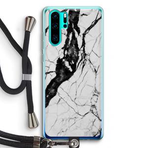 CaseCompany Witte marmer 2: Huawei P30 Pro Transparant Hoesje met koord
