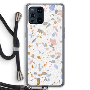 CaseCompany Terrazzo N°8: Oppo Find X3 Pro Transparant Hoesje met koord