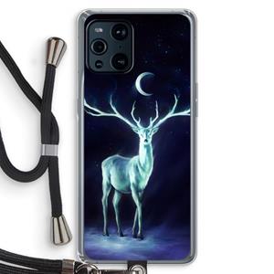 CaseCompany Nightbringer: Oppo Find X3 Pro Transparant Hoesje met koord