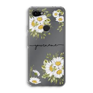 CaseCompany Daisies: Google Pixel 3a Transparant Hoesje