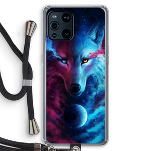 CaseCompany Where Light And Dark Meet: Oppo Find X3 Pro Transparant Hoesje met koord