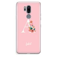 CaseCompany Pink Bouquet: LG G7 Thinq Transparant Hoesje