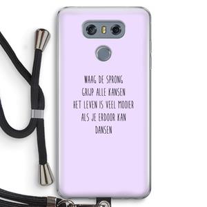 CaseCompany Sprong: LG G6 Transparant Hoesje met koord