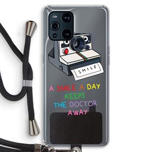 CaseCompany Smile: Oppo Find X3 Pro Transparant Hoesje met koord