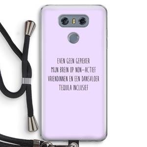 CaseCompany Tequila: LG G6 Transparant Hoesje met koord